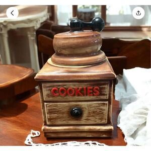 Vintage McCoy Pottery 10" Coffee Mill Grinder Cookie Jar With Lid 1950s 1960s